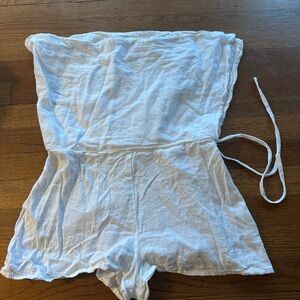 Princess Polly Light Cream Strapless romper